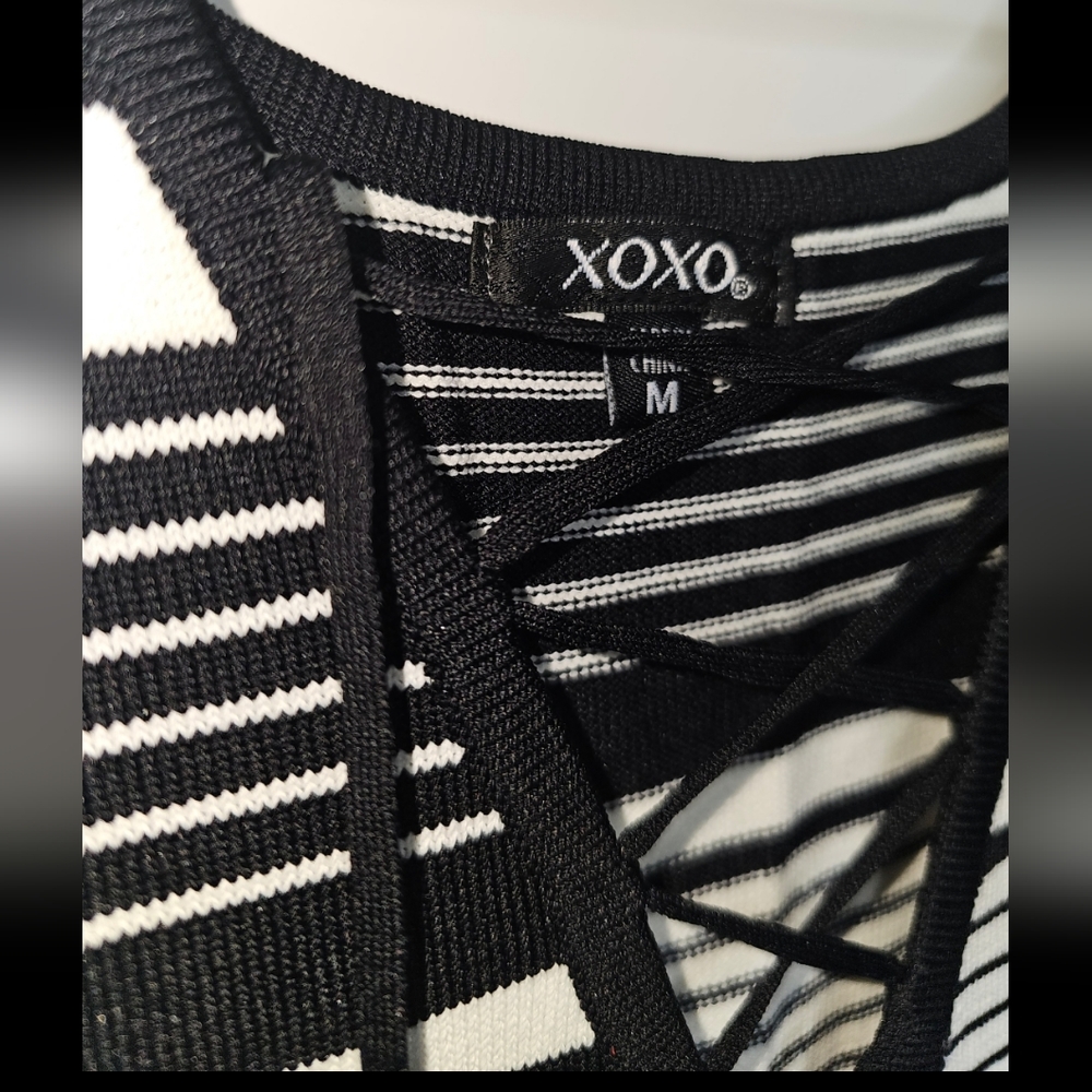 NWT XOXO Women's Knee-Length Textured Lace-up Dress Size M